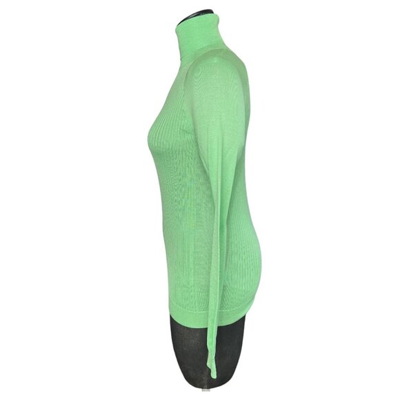 Hermes NWT Silk & Cashmere Women's Turtleneck Sweater Size EU 38 Color Absinthe - Picture 4 of 13